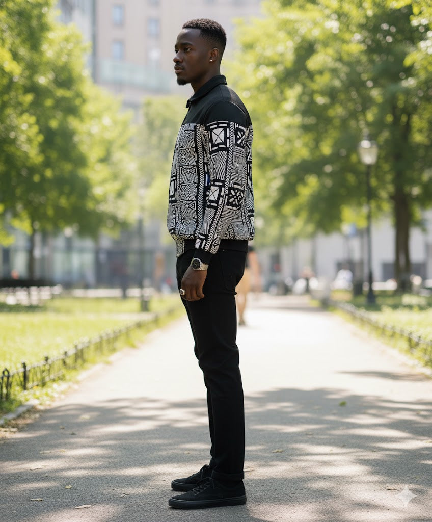 Demi African print Ankara Bomber Jacket for Men