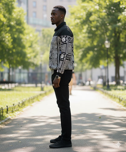Demi African print Ankara Bomber Jacket for Men
