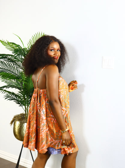 Farida sleeveless adire crepe two piece set