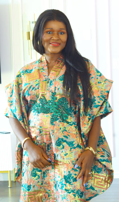 Omotola Short brocade bubu dress