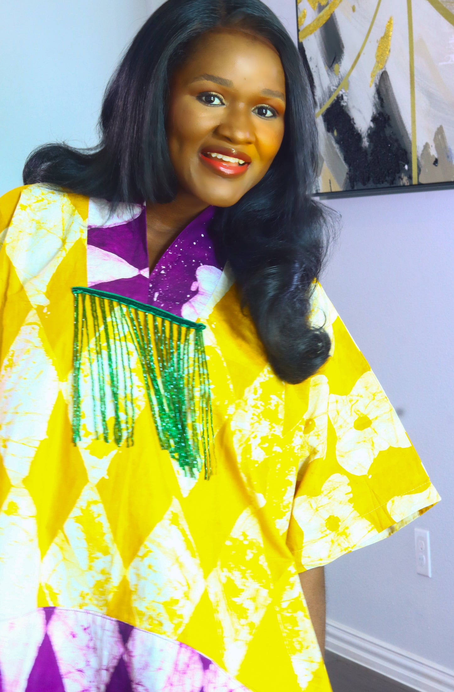 Adenike women’s Batik African print Bubu Kaftan outfit