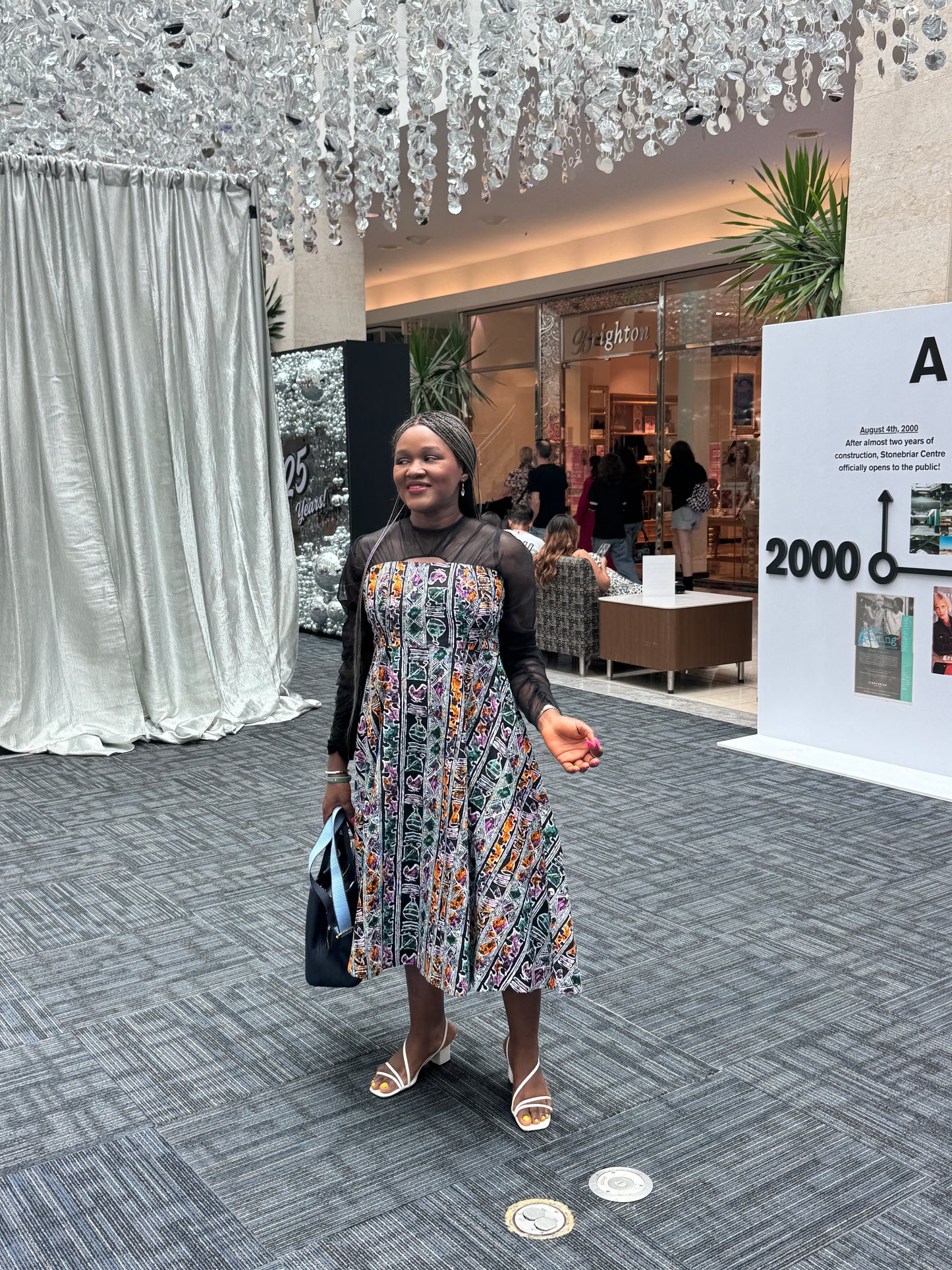 Adanna African print flared cut out dress for women