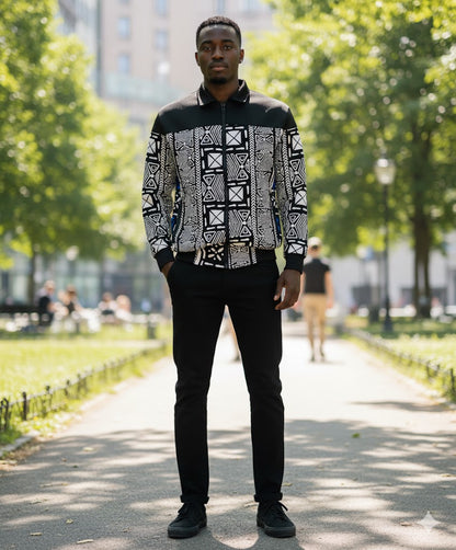 Demi African print Ankara Bomber Jacket for Men