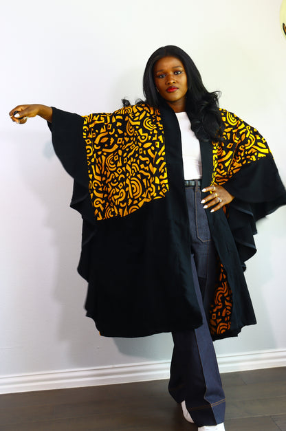 Aderayo frills Ankara Kimono Jacket