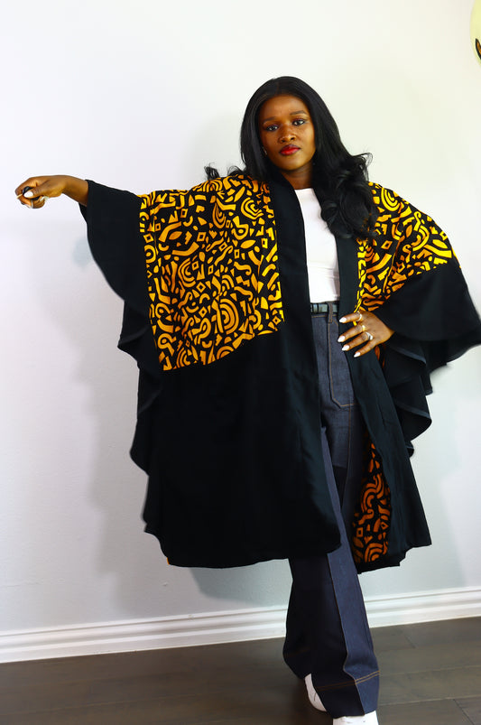 Aderayo frills Ankara Kimono Jacket