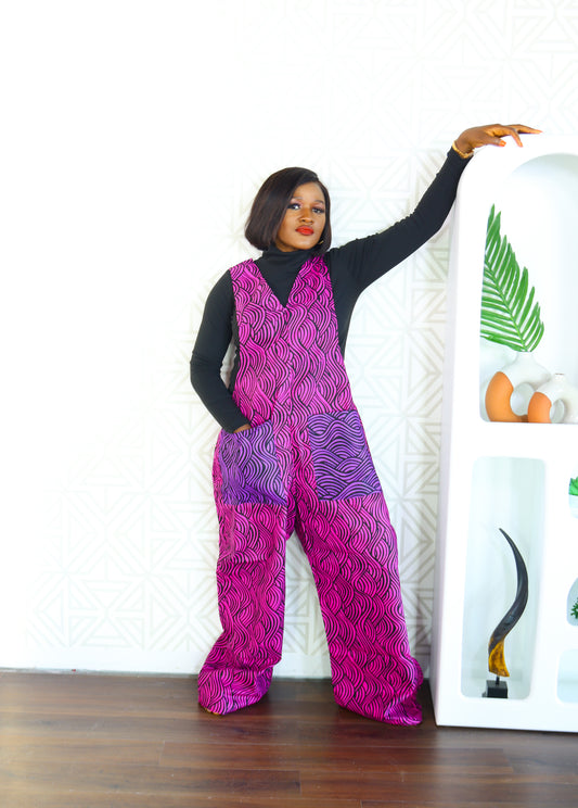 Thrive african women ankara print Dungaree with front pockets