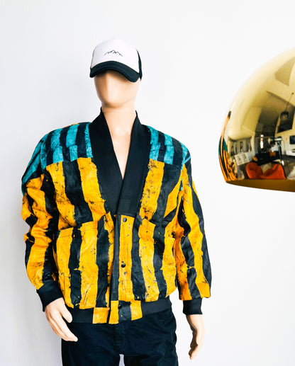 Obafemi Adire African print cotton Jacket for Men