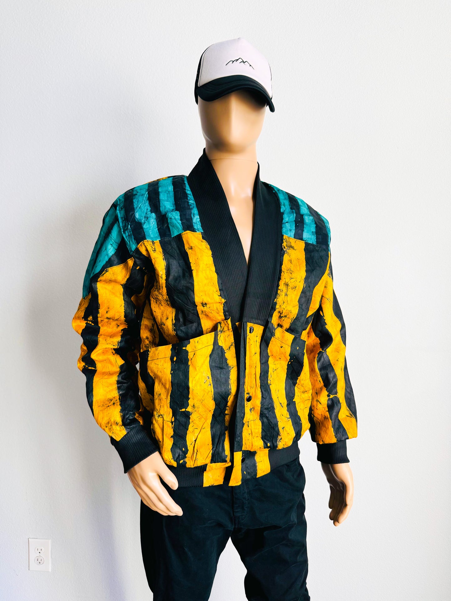 Obafemi Adire African print cotton Jacket for Men