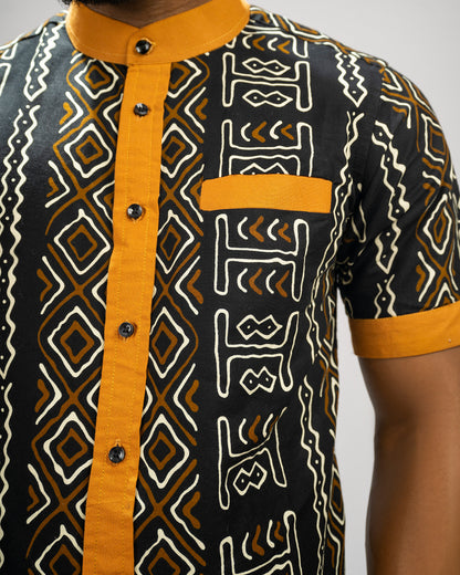 Olatunde African print Men collar shirt