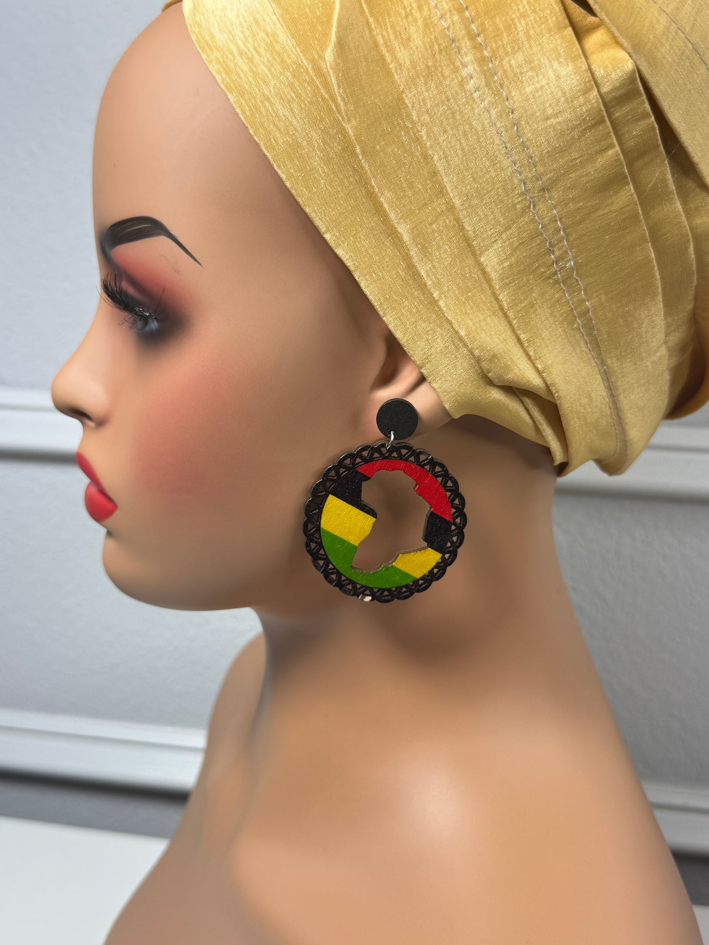 Afrocentric earrings  (map of africa)