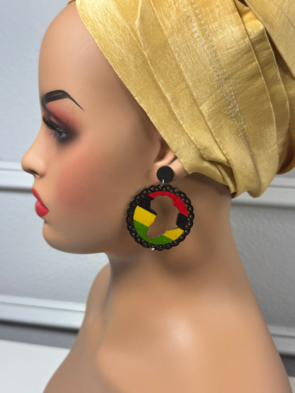 Afrocentric earrings  (map of africa)
