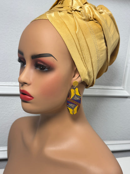 Afrocentric earrings (Yellow print)