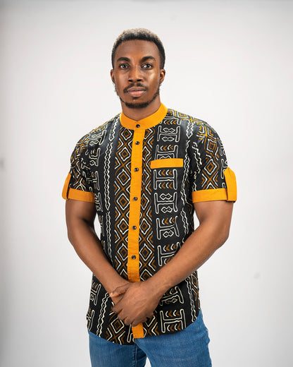 Olatunde African print Men collar shirt