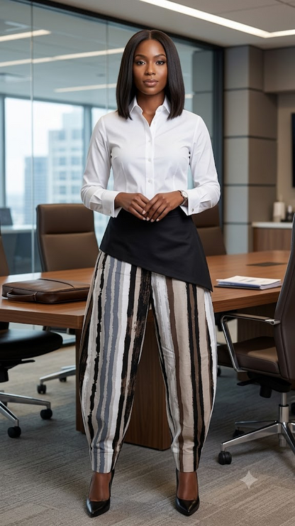 Sloane Asymmetric Paneled Tapered Trousers
