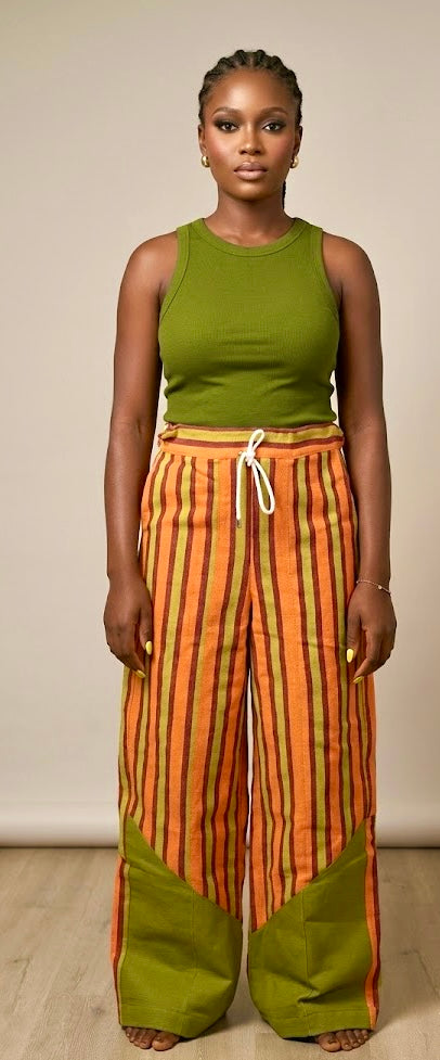 Sienna  Wide-Leg aso oke Trousers
