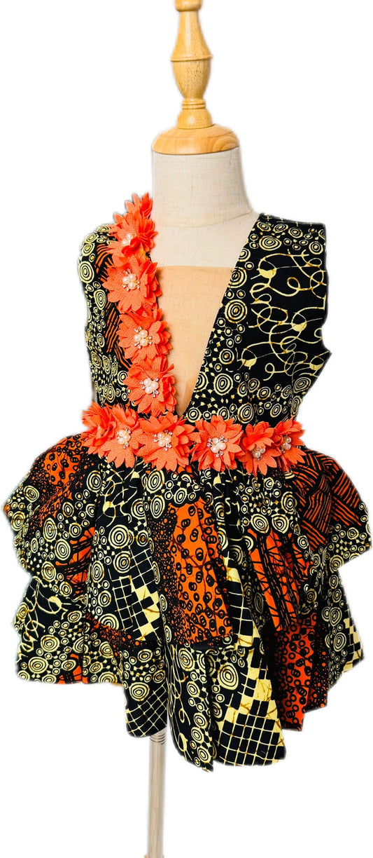 Ololade African print Layered dress for Girls