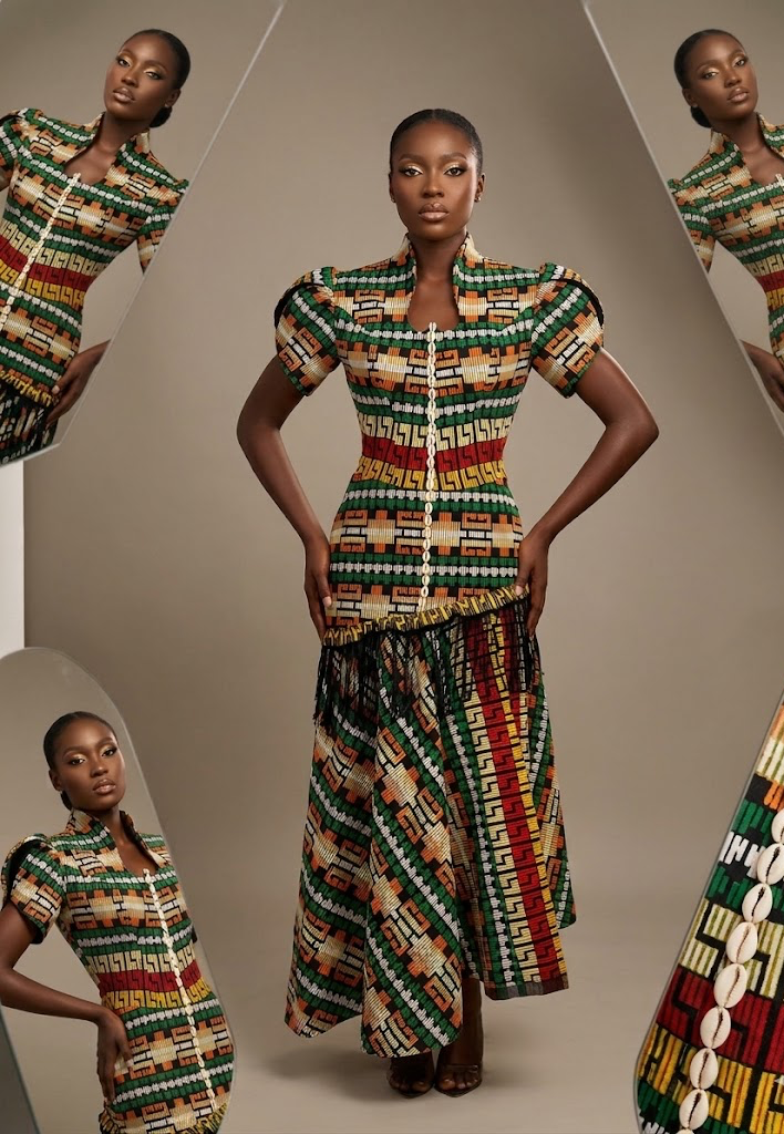 Zuri Cowrie-Trimmed Asymmetric Fringe Maxi Gown