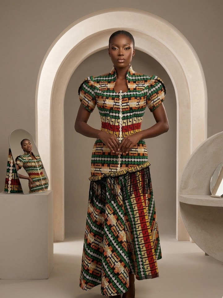 Zuri Cowrie-Trimmed Asymmetric Fringe Maxi Gown