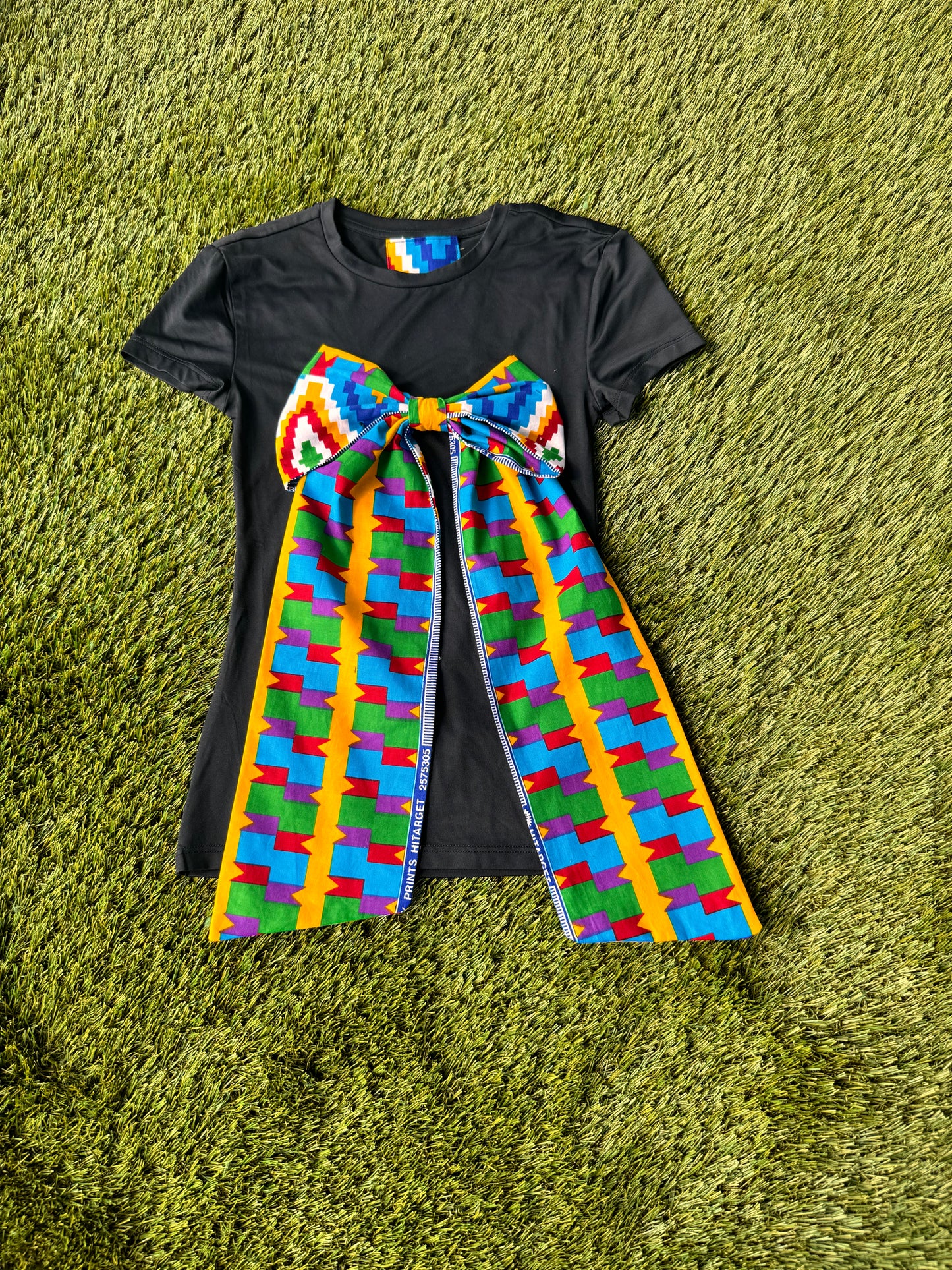 Nicole Afrocentric Bow Tshirt for Girls (Kente)