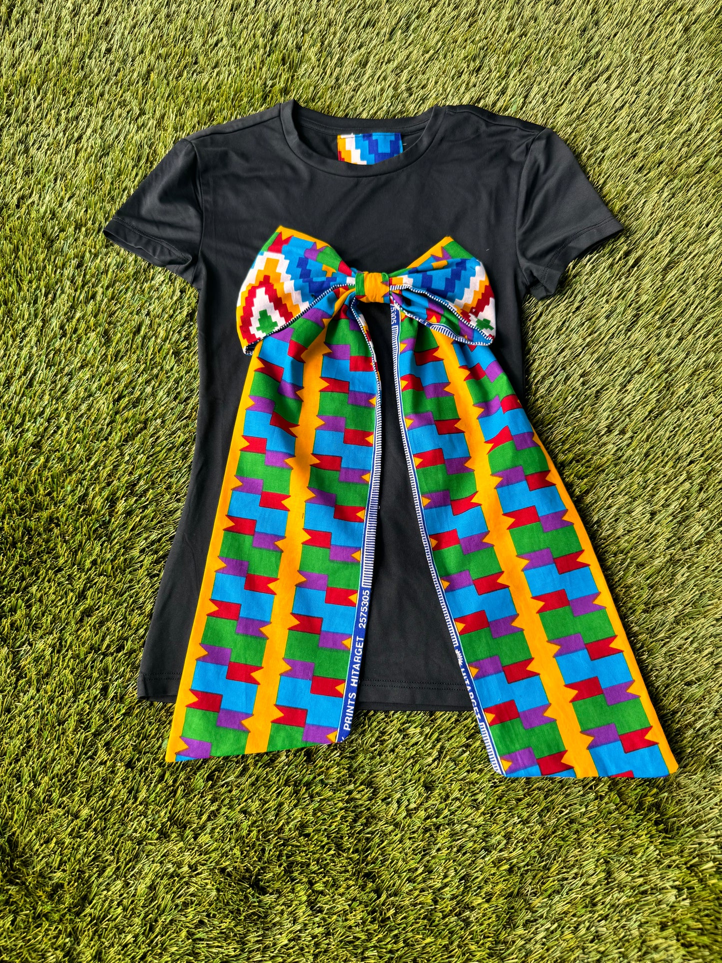 Nicole Afrocentric Bow Tshirt for Girls (Kente)