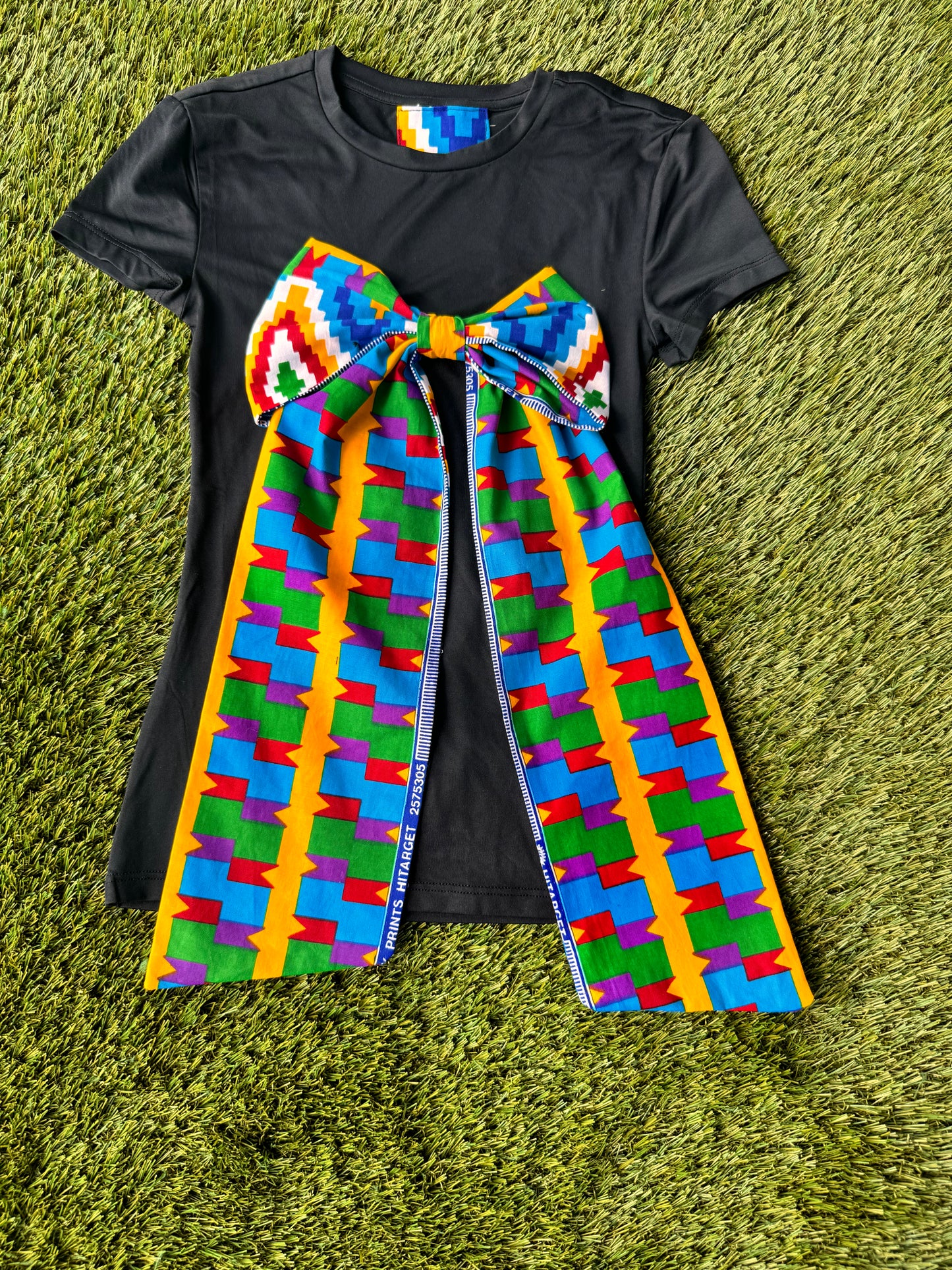 Nicole Afrocentric Bow Tshirt for Girls (Kente)