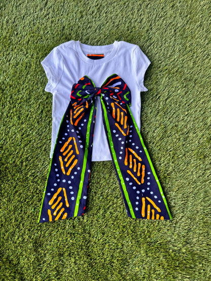 Nicole African print Bow Tshirt for Girls