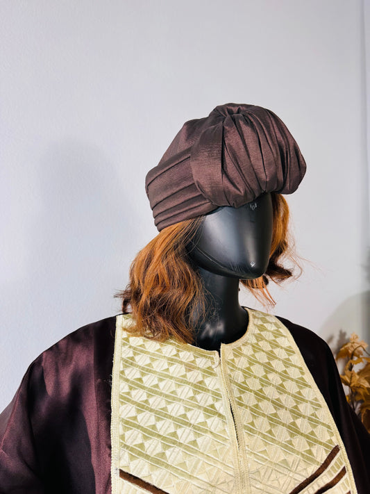 Ade ori African women Turban cap (Brown)