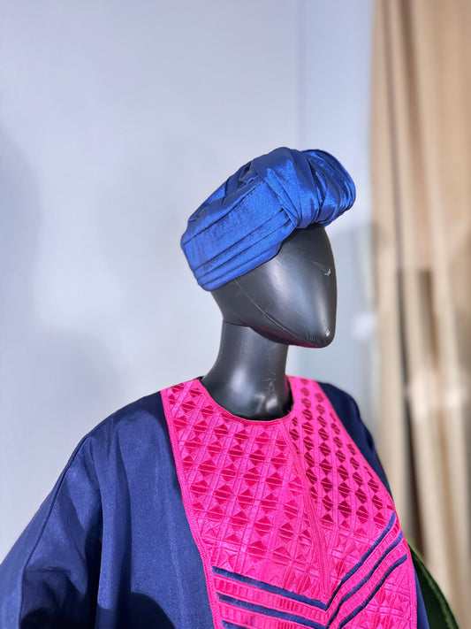 Ade ori African women Turban cap (Blue)