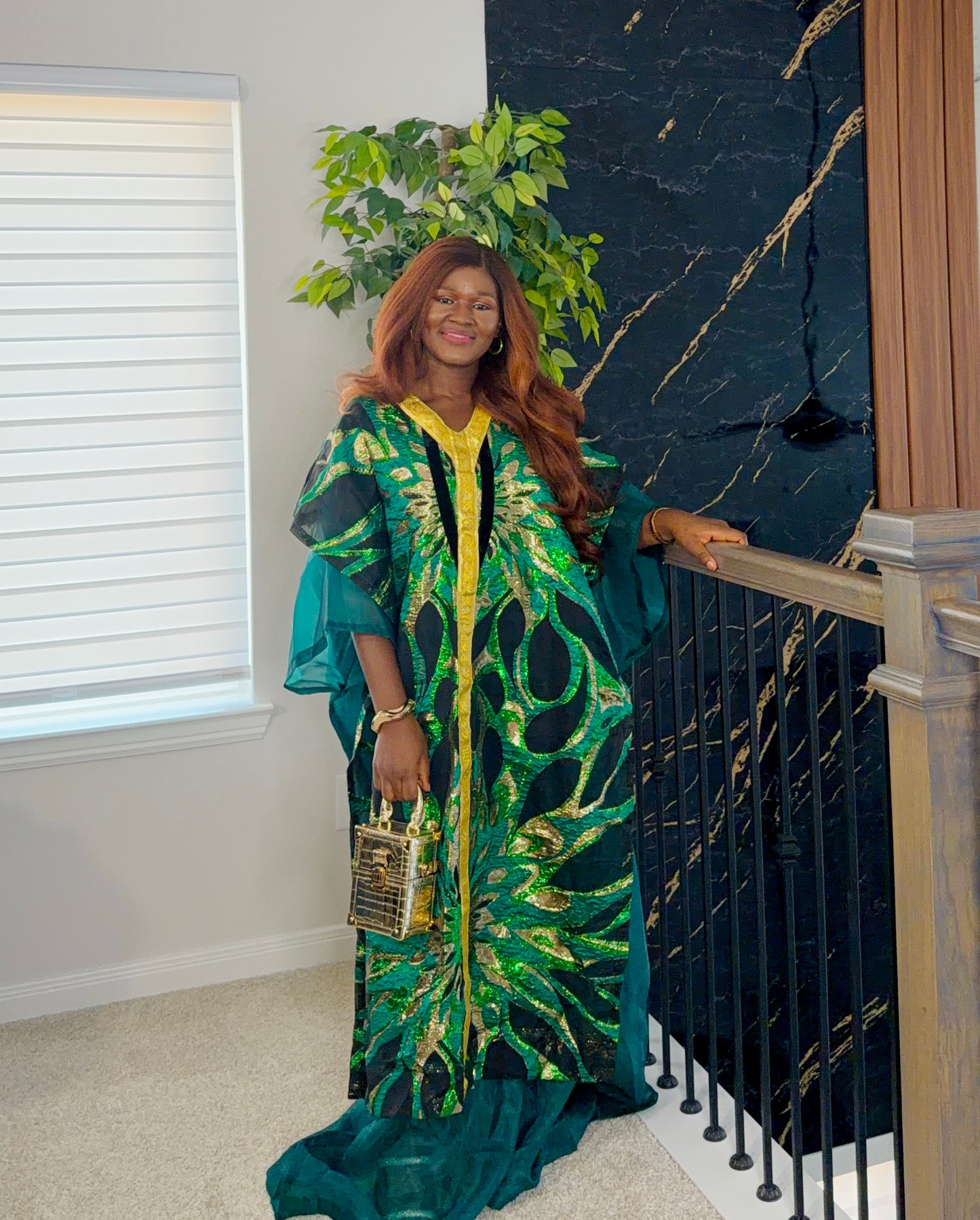 Bloom Grace Emerald Green Boubou Dress