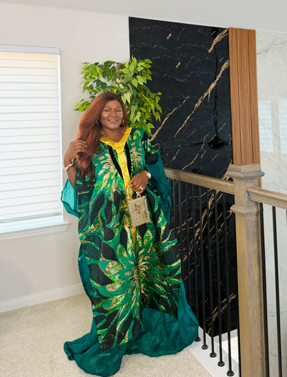 Bloom Grace Emerald Green Boubou Dress