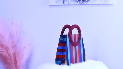 Mofetoluwa Striped Aso oke African Hand bag