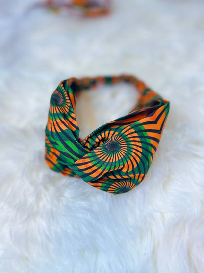 African print Ankara twisted criss-cross hairband