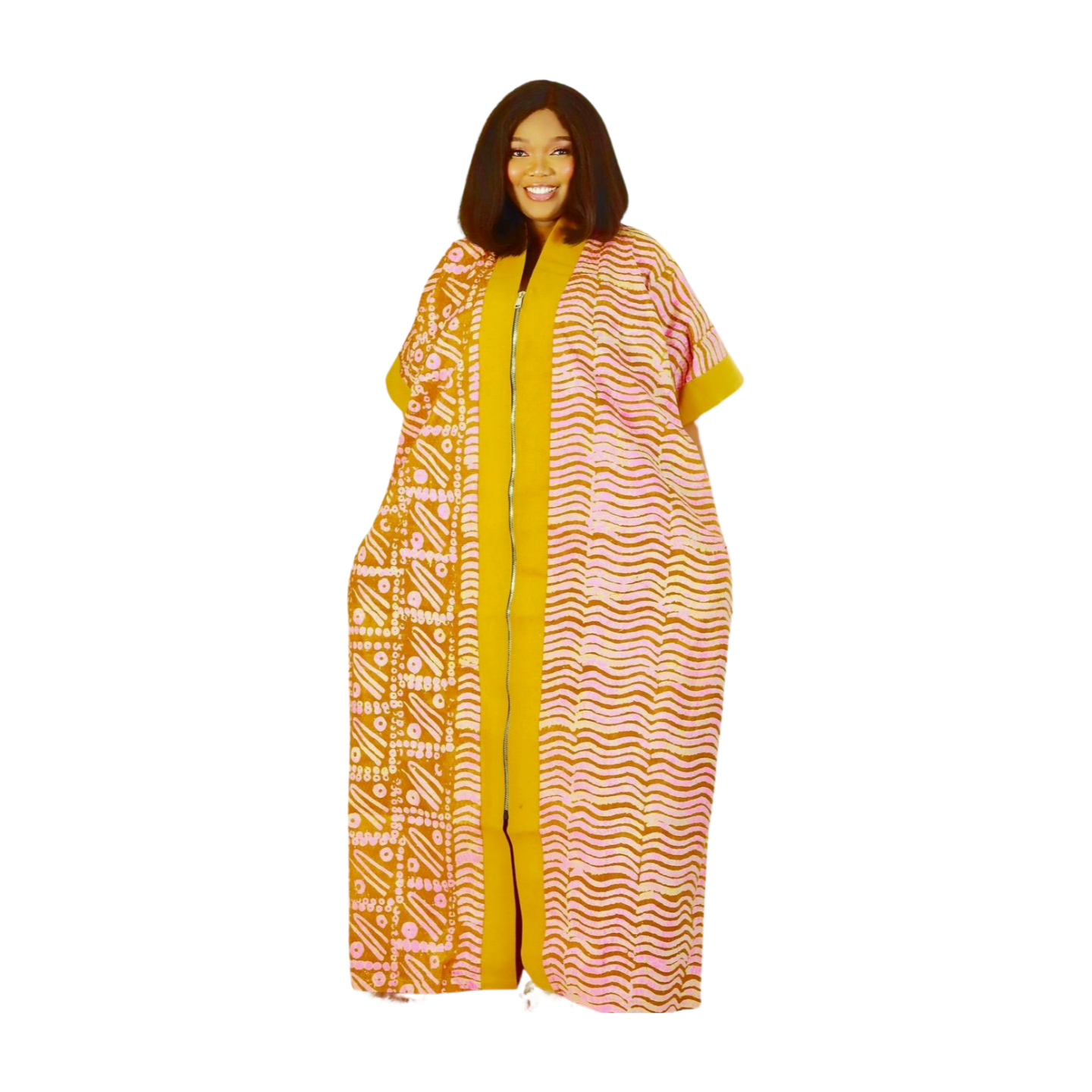 Kikelomo kaftan Adire Front zipper Boubou