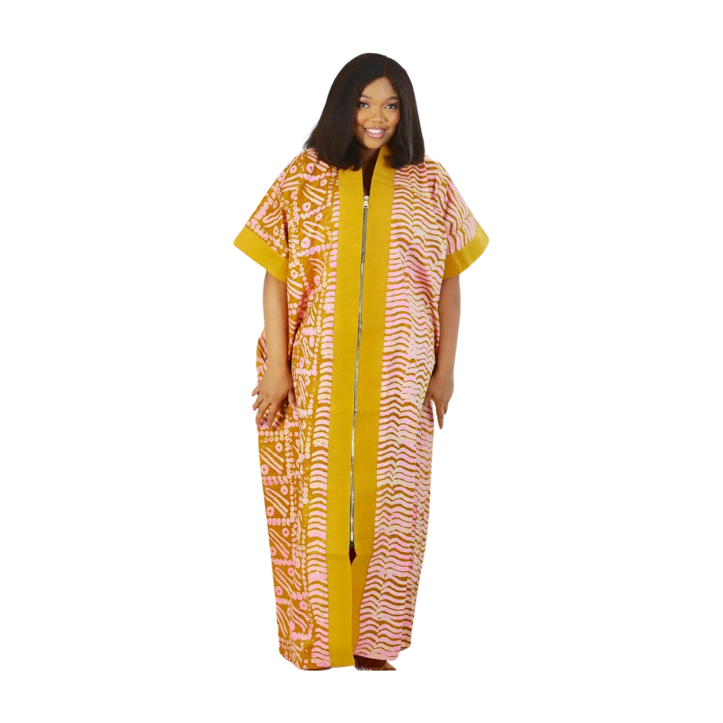 Kikelomo kaftan Adire Front zipper Boubou