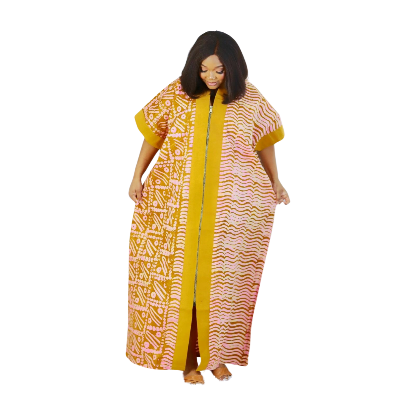 Kikelomo kaftan Adire Front zipper Boubou