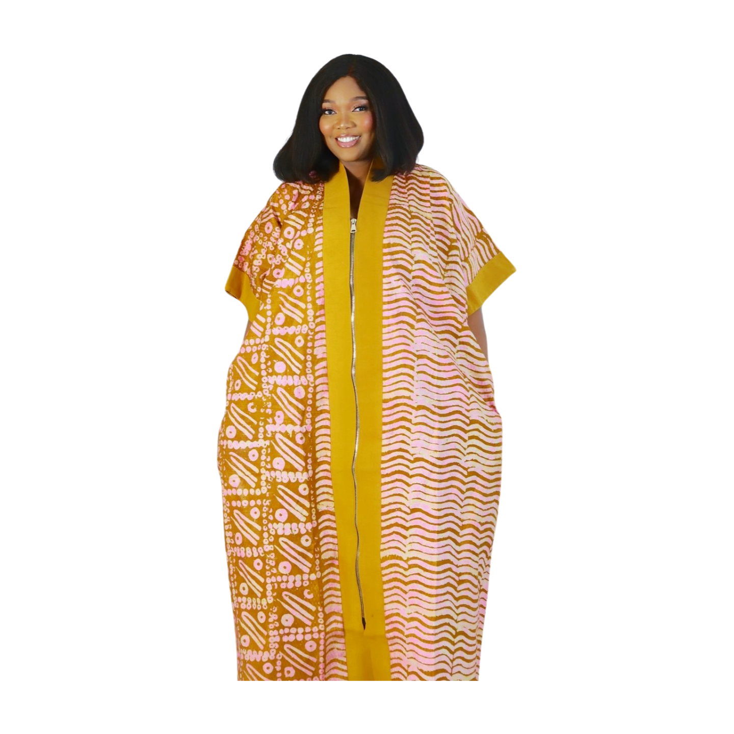 Kikelomo kaftan Adire Front zipper Boubou