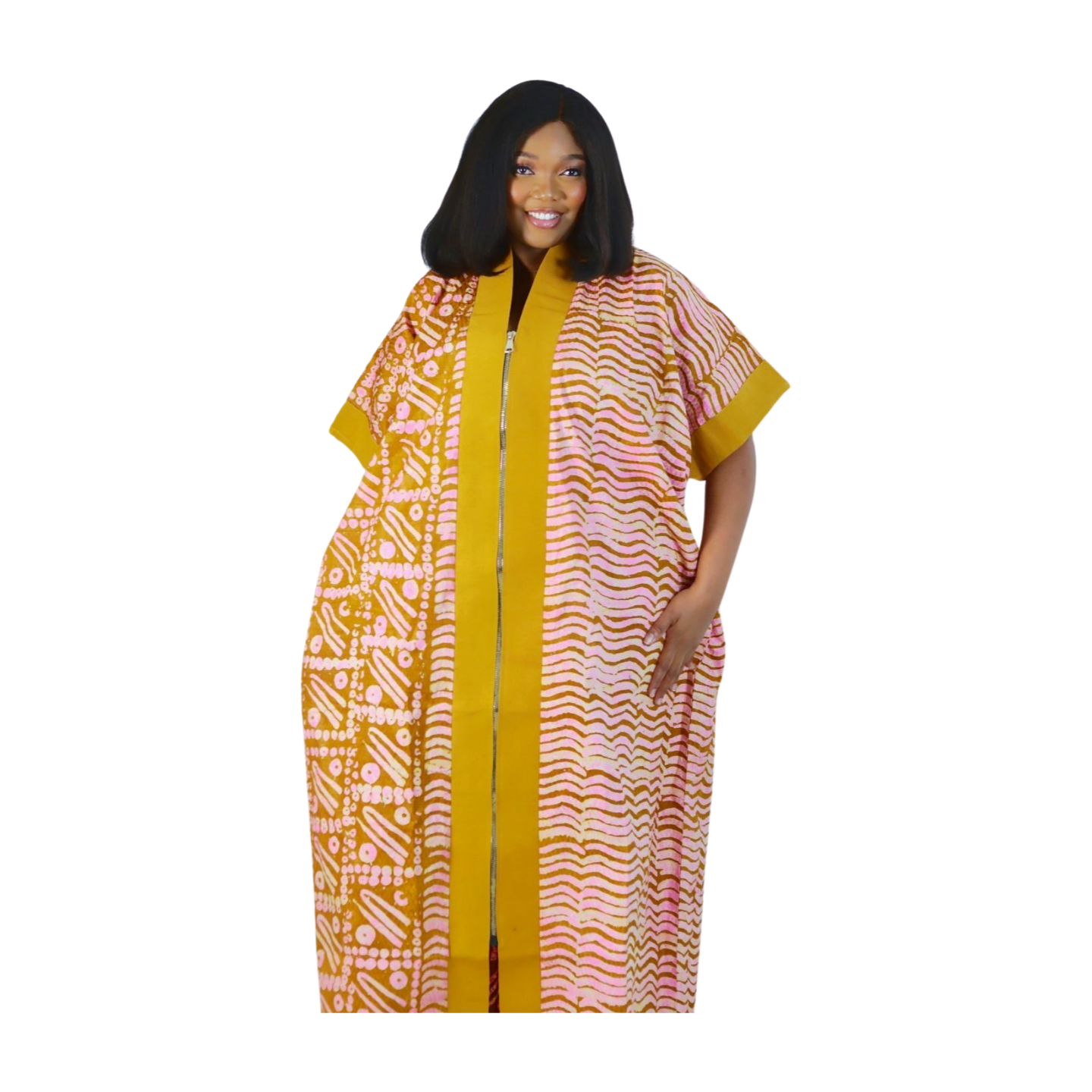 Kikelomo kaftan Adire Front zipper Boubou