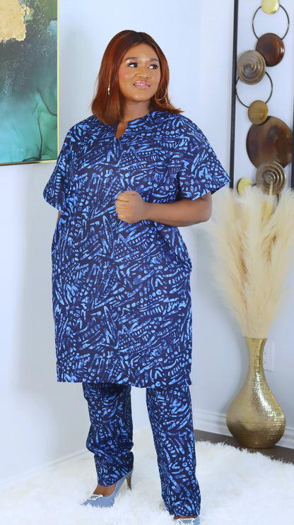 Gboremi Adire Boubou Top and sokoto