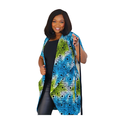 Bisbo African print Ankara Waterfall Jacket for women summer outfit