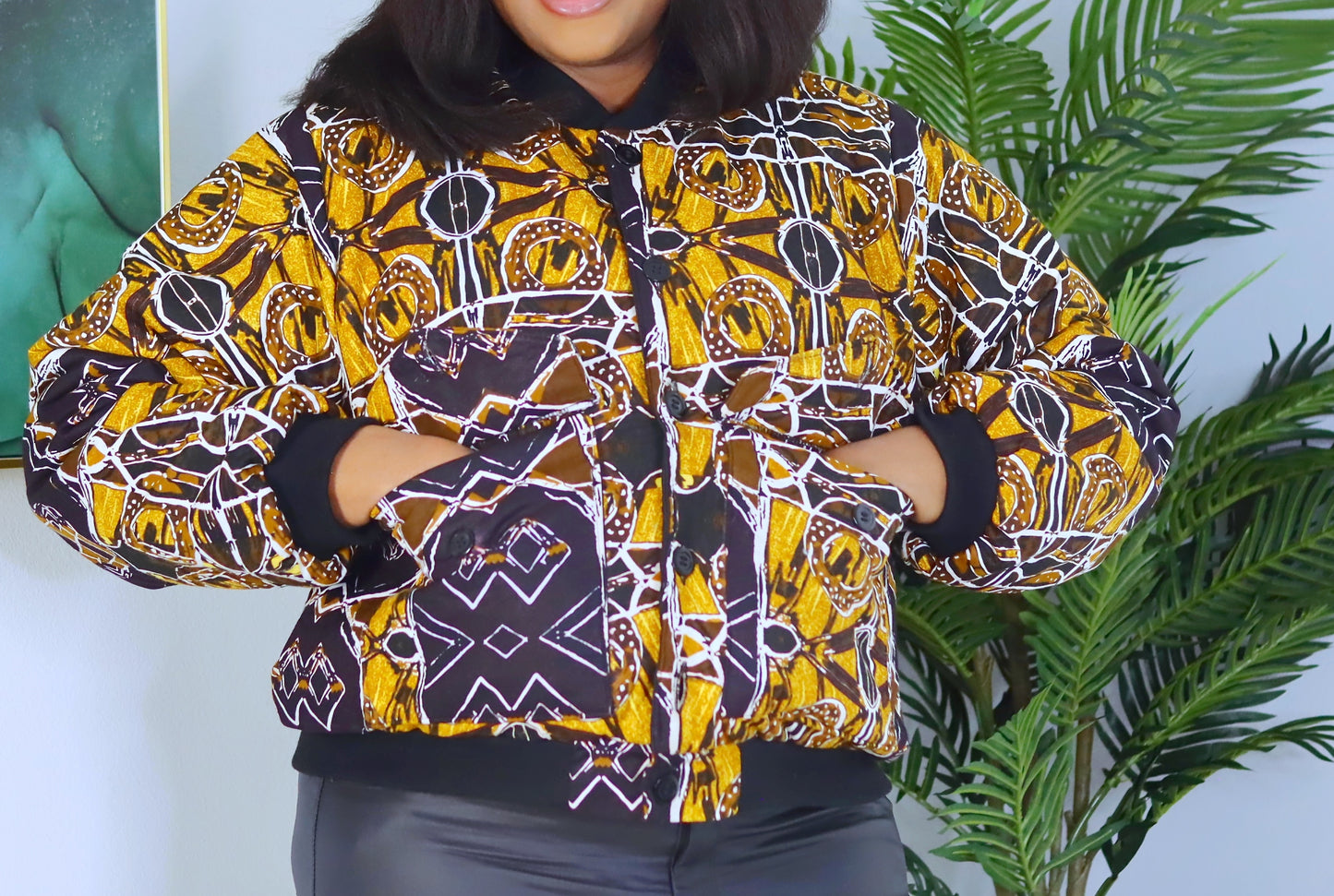 Adesola African print Unisex Button down Jacket