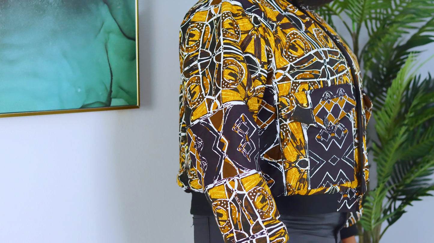 Adesola African print Unisex Button down Jacket