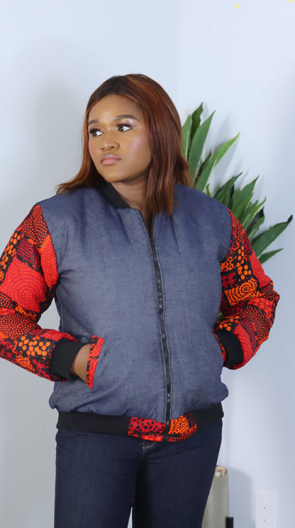 Daramola Bomber Ankara Jean Jacket