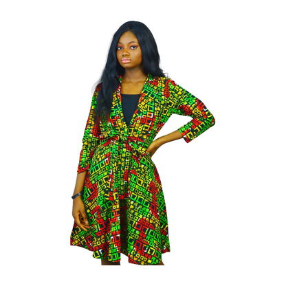 Ariyike African print flared Jacket dress