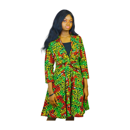 Ariyike African print flared Jacket dress