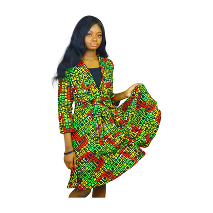 Ariyike African print flared Jacket dress