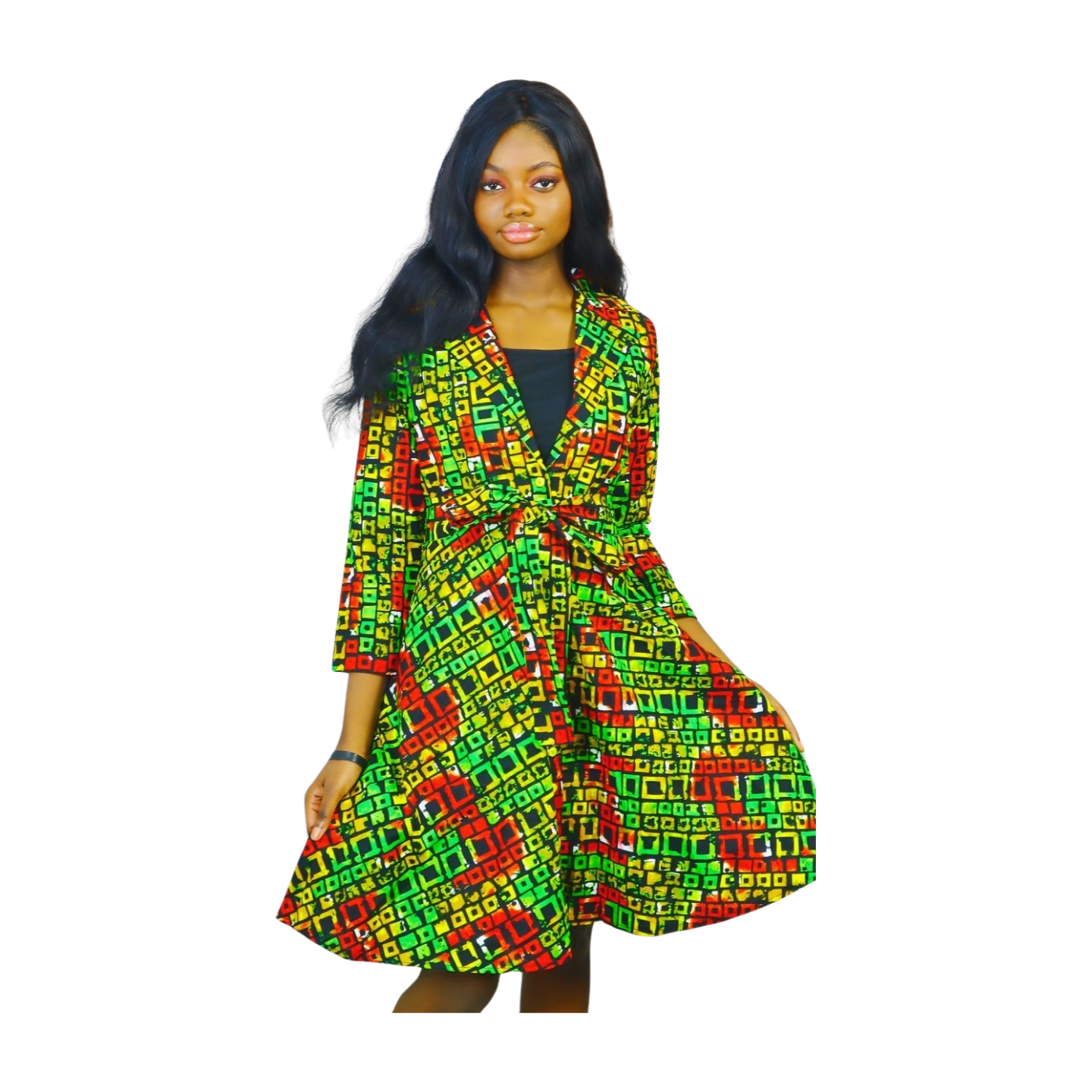 Ariyike African print flared Jacket dress