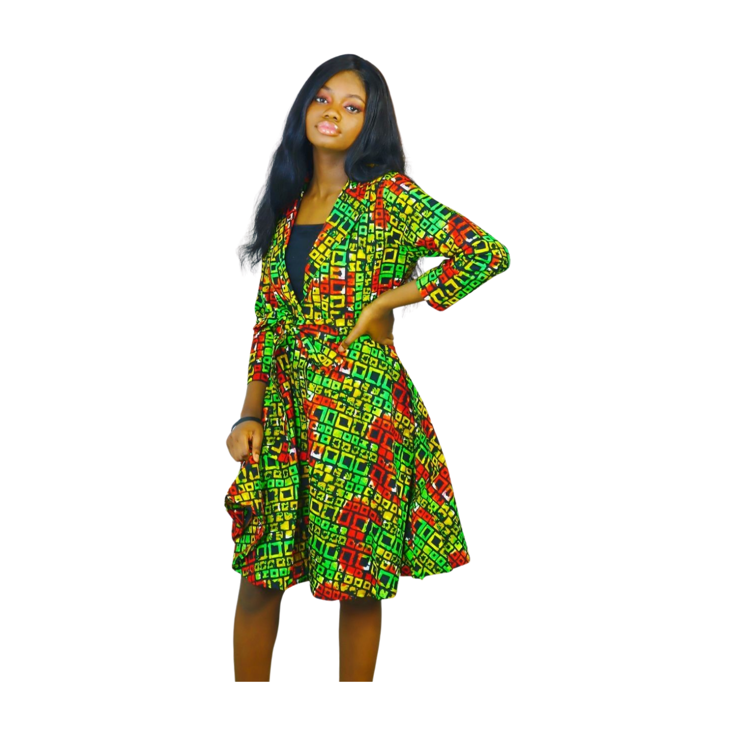 Ariyike African print flared Jacket dress