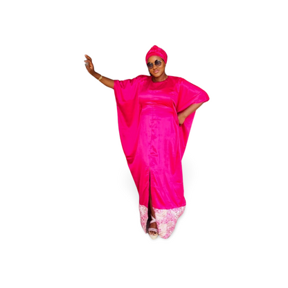 Dyna Luxury Rich aunty Kaftan Bubu (Pink )