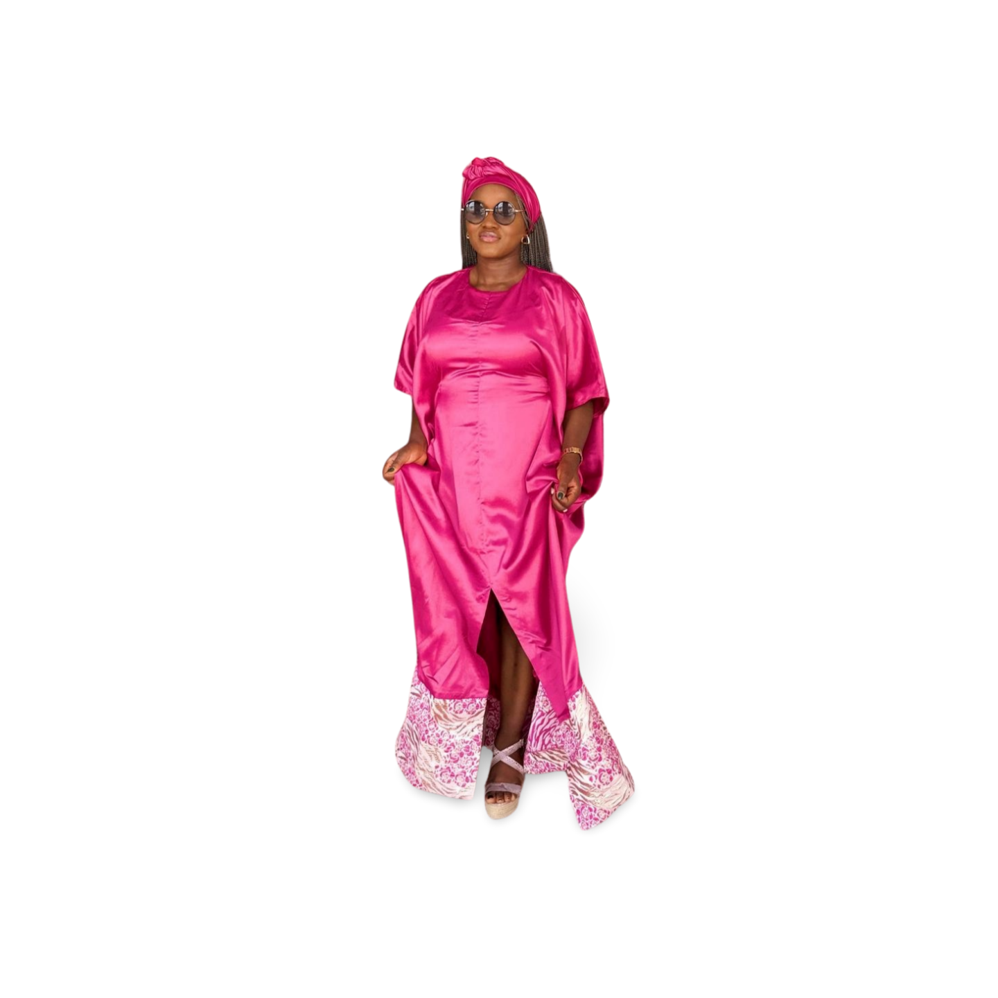 Dyna Luxury Rich aunty Kaftan Bubu (Pink )