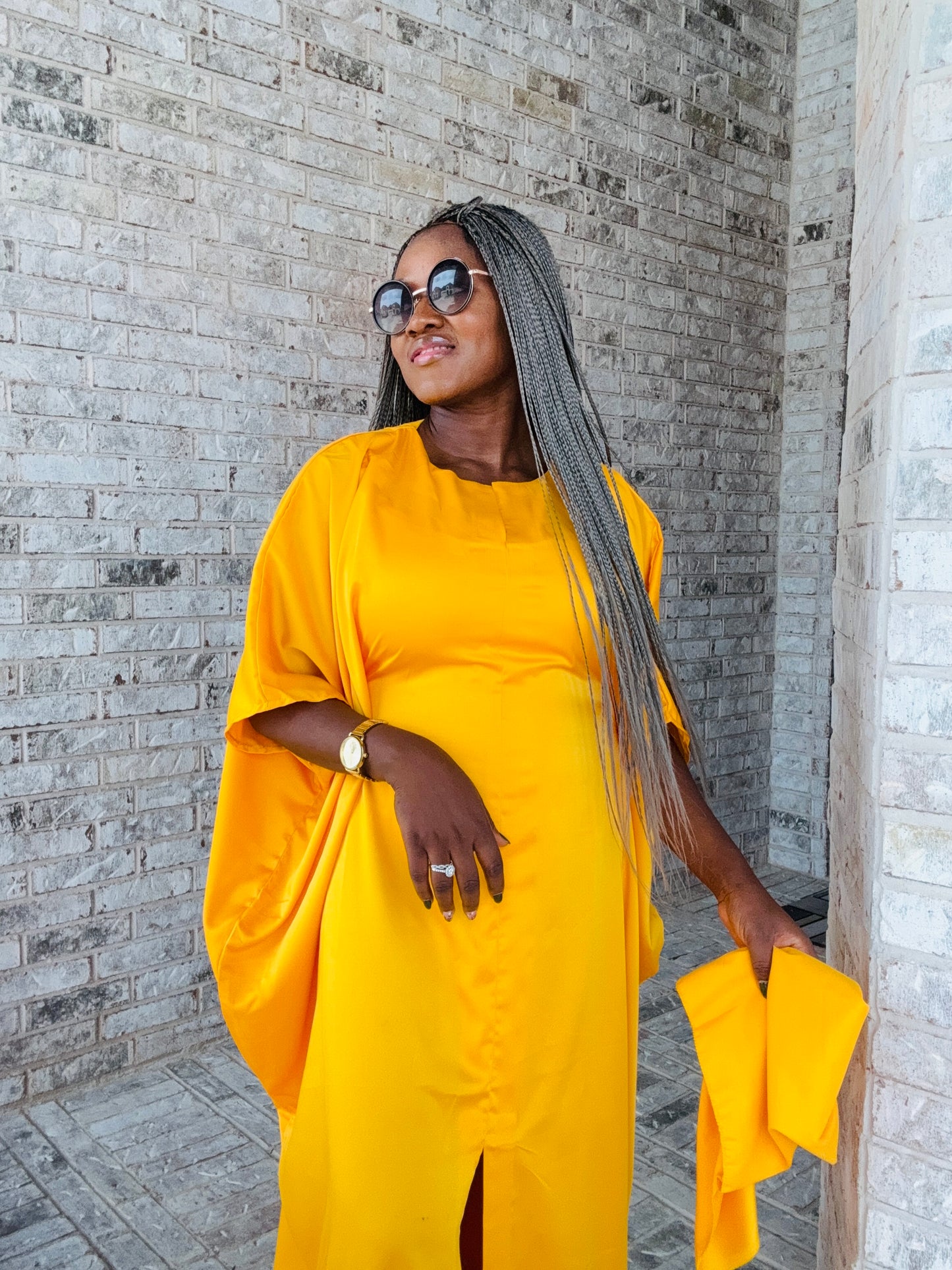 Dyna Luxury Rich aunty kaftan bubu (Yellow)